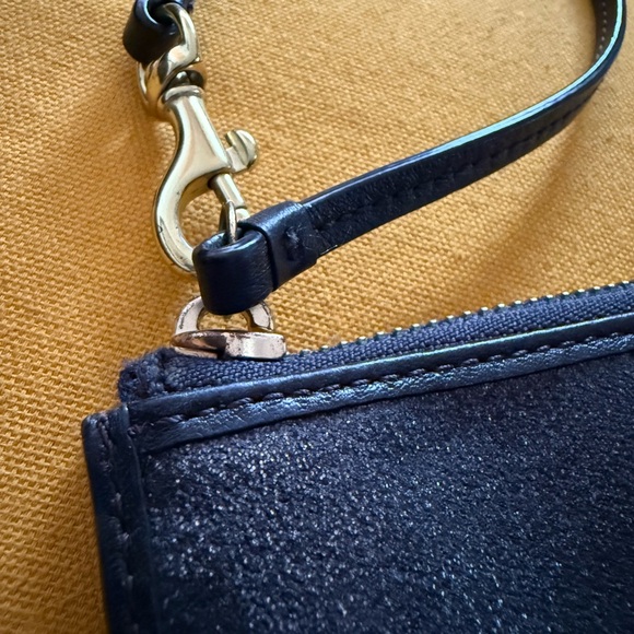 Coach Glitter Sparkle Wristlet Wallet Black - Picture 11 of 13